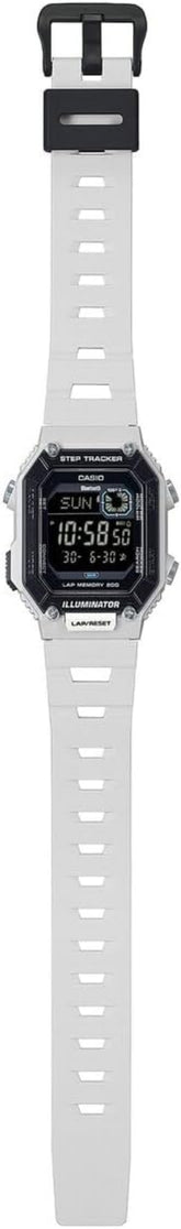 Casio Bluetooth Step Tracker Unisex  Watch Digital Dial With White Resin Strap, WS-B1000-8BVDF